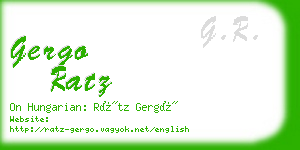 gergo ratz business card